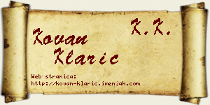 Kovan Klarić vizit kartica